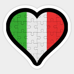 Italian Jigsaw Puzzle Heart Design - Gift for Italian With Italy Roots Sticker